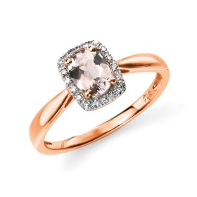 Morganite Ring with Diamond Surround-52