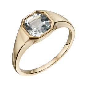 Asscher Cut White Topaz Ring-52