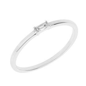 Solitaire Baguette Diamond Ring - Size 52