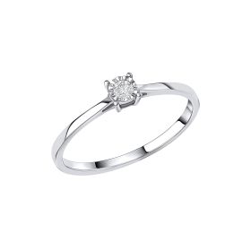 Mini Diamond Solitaire Ring in 9ct Gold