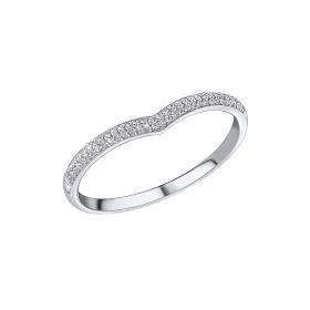 Micro Diamond Set V Shaped Ring in 9ct Gold