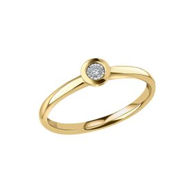 Rounded Bezel Diamond Ring in 9ct Gold