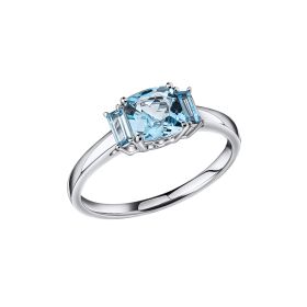 Trilogy Aquamarine Ring in 9ct Gold