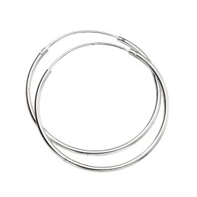 Silver 30mm Plain Hoops