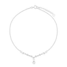 Charm Anklet with Clear Cubic Zirconia