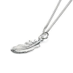 Silver Feather Necklace 42cm