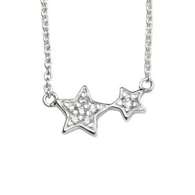 Double Star Necklace with Cubic Zirconia