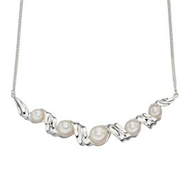 Button Pearl Twist Necklace