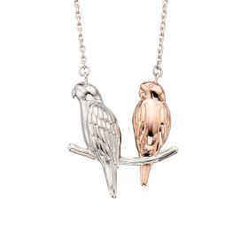 Parakeet Necklace with Rose Gold Plated Detail