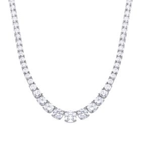 Diamonfire Graduated Zirconia Tennis Necklace 