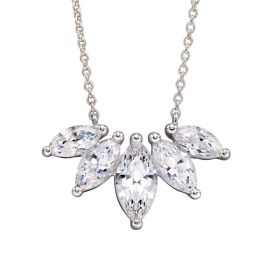 Multi Marquise Row Necklace with Cubic Zirconia