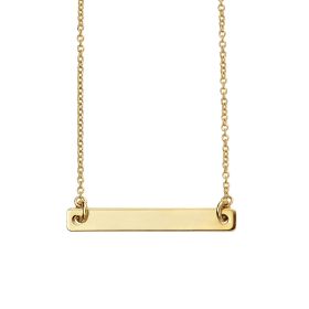 Gold Plated Engravable Bar Necklace