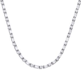 Diamonfire Baguette and Round Zirconia Necklace