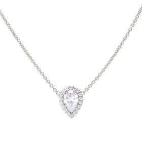 Diamonfire Teardrop Halo Necklace