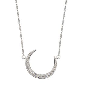 Crescent Moon Necklace with Cubic Zirconia