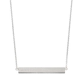 Satin Finish Horizontal Engravable Bar Necklace