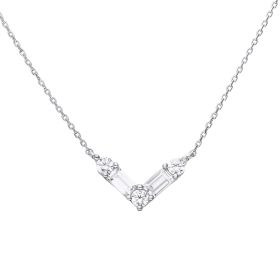 Diamonfire V Shaped Zirconia Necklace