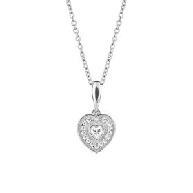 Diamonfire Pave Set Diamonfire Zirconia Heart Necklace 