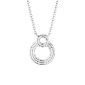 Ridged Double Open Circle Necklace