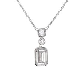 Diamonfire Tri-Stone Drop Pendant