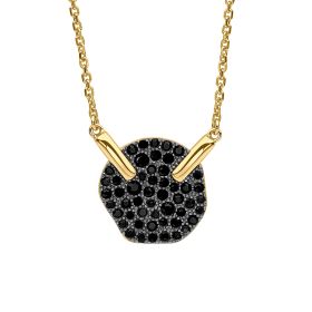 Fiorelli Organic Disc Necklace with Jet Crystal