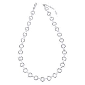 Diamond Cut Circle Link Necklace