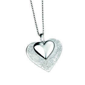 Scratched and Polished Heart Pendant