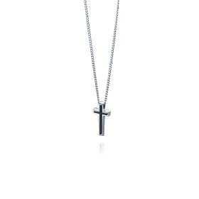 Fred Bennett Black IP Detail Cross Pendant