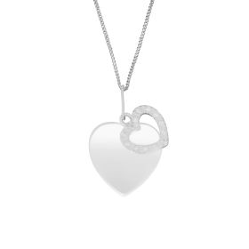 Double Heart Pendant with Cubic Zirconia