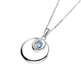 Sky Blue Topaz Double Loop Pendant