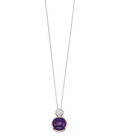 Purple Agate and Cubic Zirconia Pendant