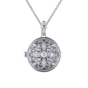 Diamonfire Round Medallion Filigree Locket