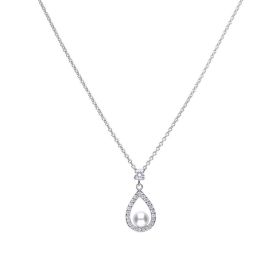 Diamonfire Teardrop Pendant with Shell Pearl and Zirconia