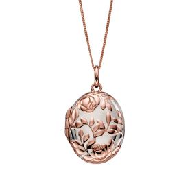 Silver and Rose Gold Rose Bush Locket