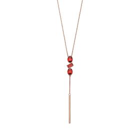 Fiorelli Abstract Lariat Necklace with Red Cubic Zirconia