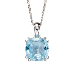 Blue Topaz Cushion Pendant