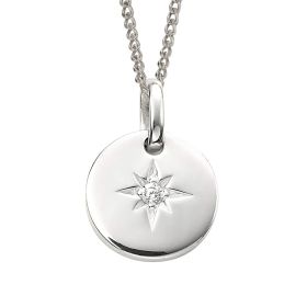 Star Disc Pendant with Cubic Zirconia