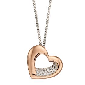 Fiorelli Heart Pendant with Cubic Zirconia Ribbon