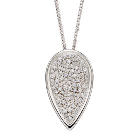 Teardrop Pendant with Pave Cubic Zirconia