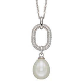 Fiorelli Pearl Drop Pendant with Cubic Zirconia