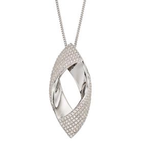 Fiorelli Navette Ribbon Pendant with Pave Cubic Zirconia