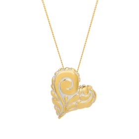 Night Sky Inspired Heart Pendant with Yellow Gold Plating