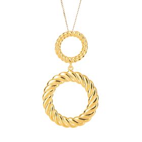 Fiorelli Rope Pattern Open Circle Double Drop Pendant