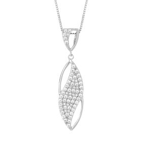 Fiorelli Navette Pendant with Pave Cubic Zirconia Wave