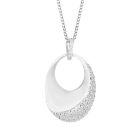 Fiorelli Knife Edge Pendant with Cubic Zirconia Wave