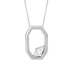 Fiorelli Elongated Octagon Pendant with Cubic Zirconia