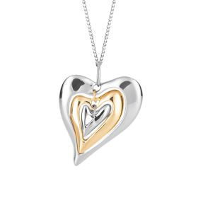 Fiorelli Two Tone Organic Heart Pendant