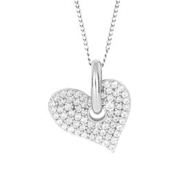 Fiorelli Organic Heart Pendant with Pave Cubic Zirconia