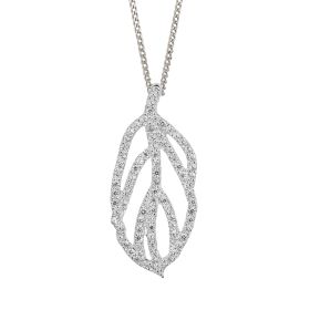 Organic Leaf Pendant with Cubic Zirconia