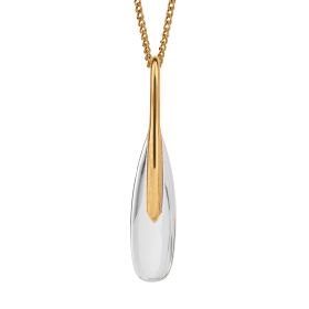 Elongated Pebble Drop Pendant with Yellow Gold Plating